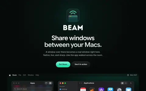 Beam homepage (screenshot of beam.win)