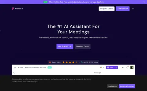 Fireflies.ai homepage (screenshot of fireflies.ai)