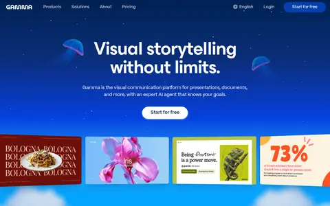 Gamma homepage (screenshot of gamma.app)