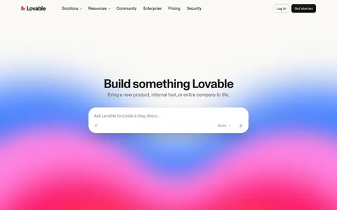 Lovable homepage (screenshot of lovable.dev)