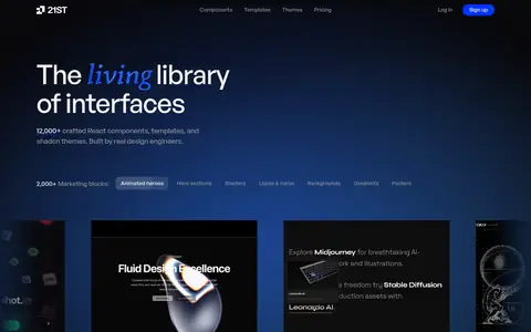 21st.dev homepage (screenshot of 21st.dev)