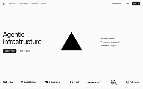 Vercel homepage (screenshot of vercel.com)