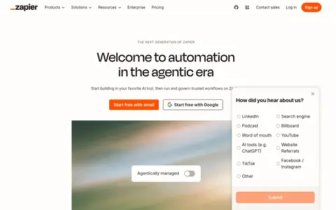 Zapier homepage (screenshot of zapier.com)